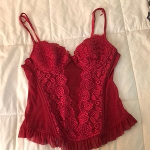 Red lacy corset